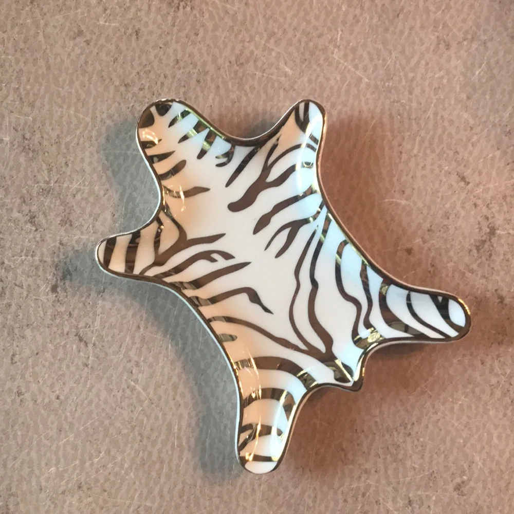 Tri-Coastal Designs Gold Zebra Trinket Tray